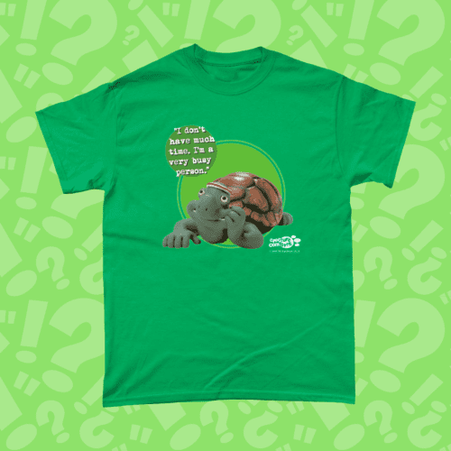 Aardman Creature Comforts Tortoise Frank British TV T-Shirt Irish Green