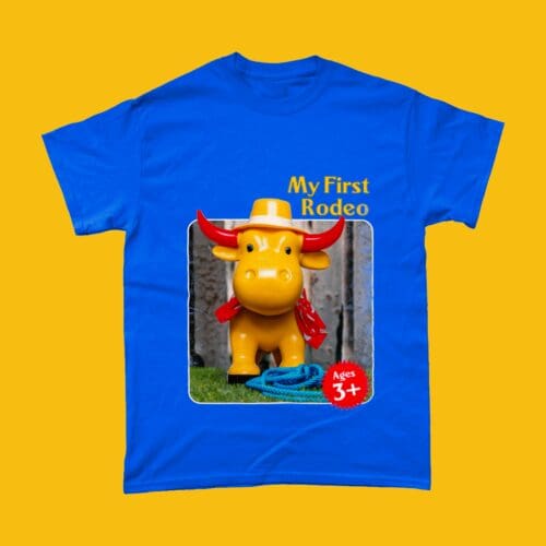My First Rodeo Fisher Price Cowboy British T-Shirt Royal Blue