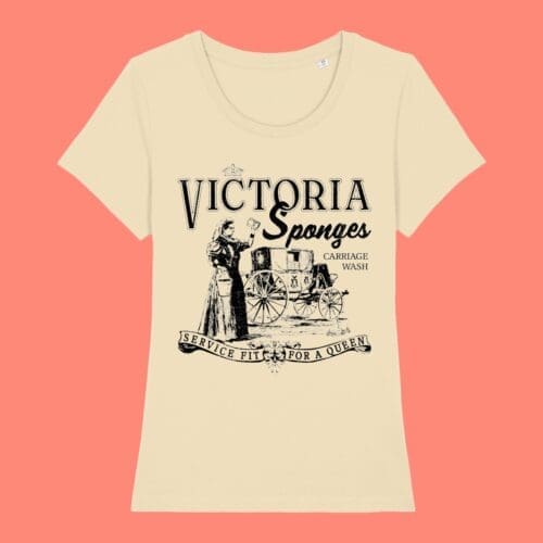 Queen Victoria Sponge Retro Advert British Royalty T-Shirt Women's Butter