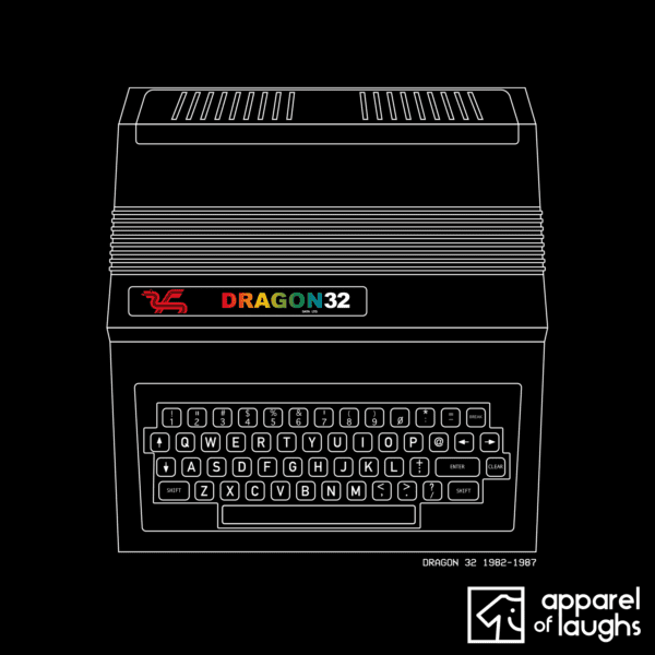 Dragon 32 Welsh Wales Home Vintage British Home Computer T-Shirt Design