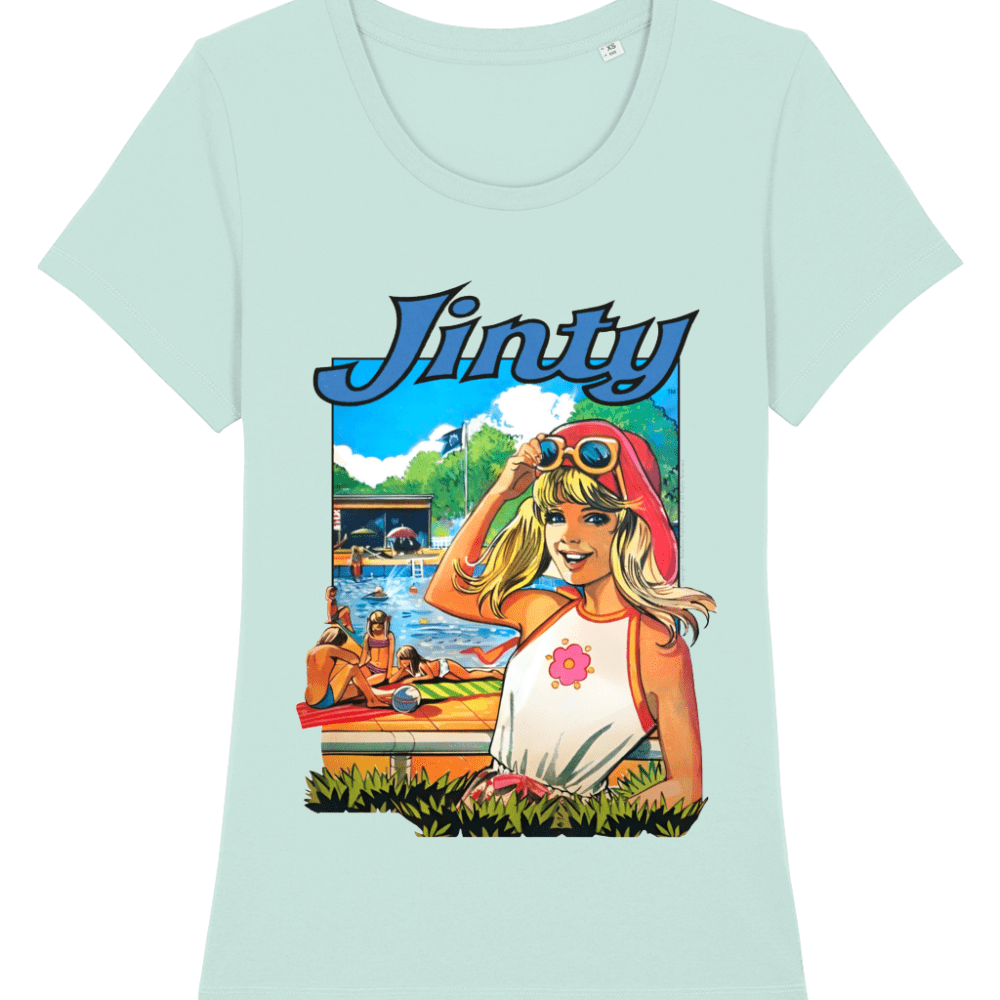 Jinty Comic IPC Fleetway Girls Magazine Vintage Retro T-Shirt Beach Caribbean Blue