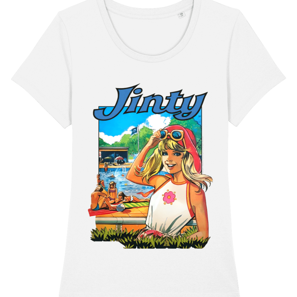 Jinty Comic IPC Fleetway Girls Magazine Vintage Retro T-Shirt Beach White