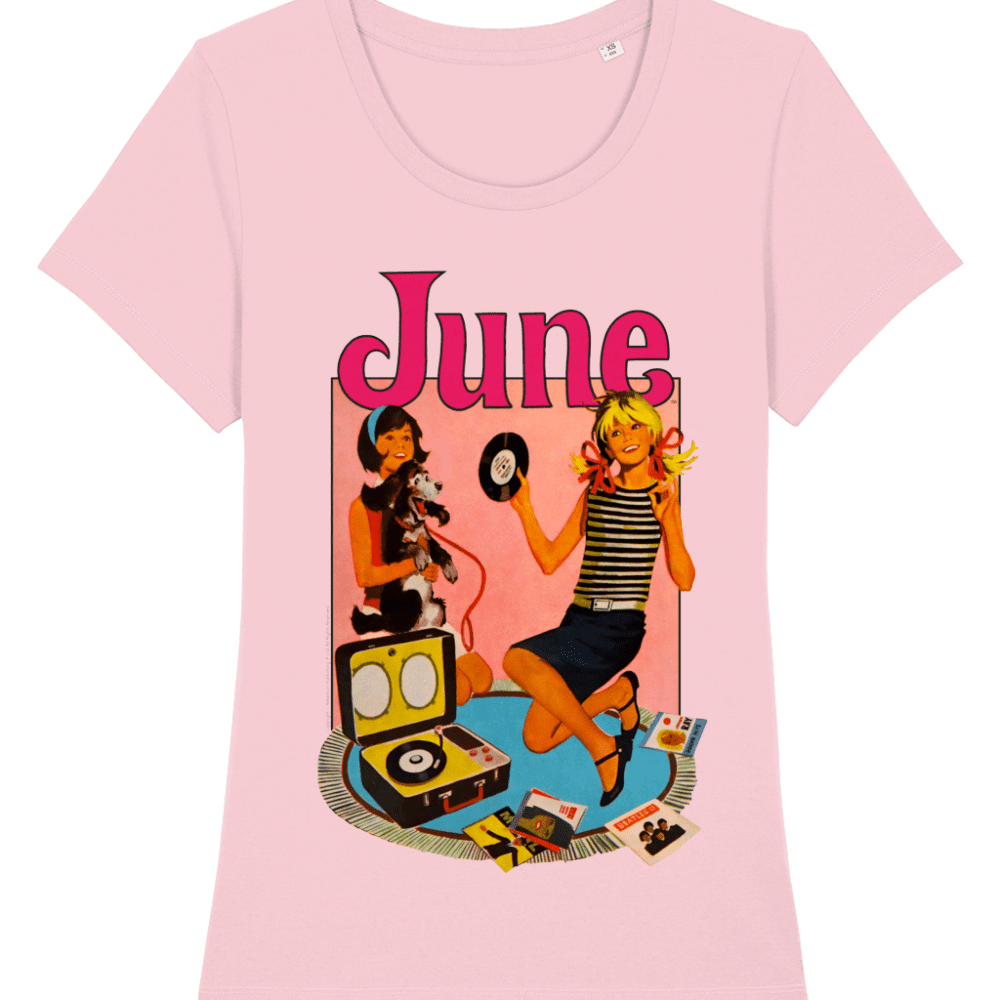 June Comic IPC Fleetway Girls Magazine Vintage Retro T-Shirt Cotton Pink