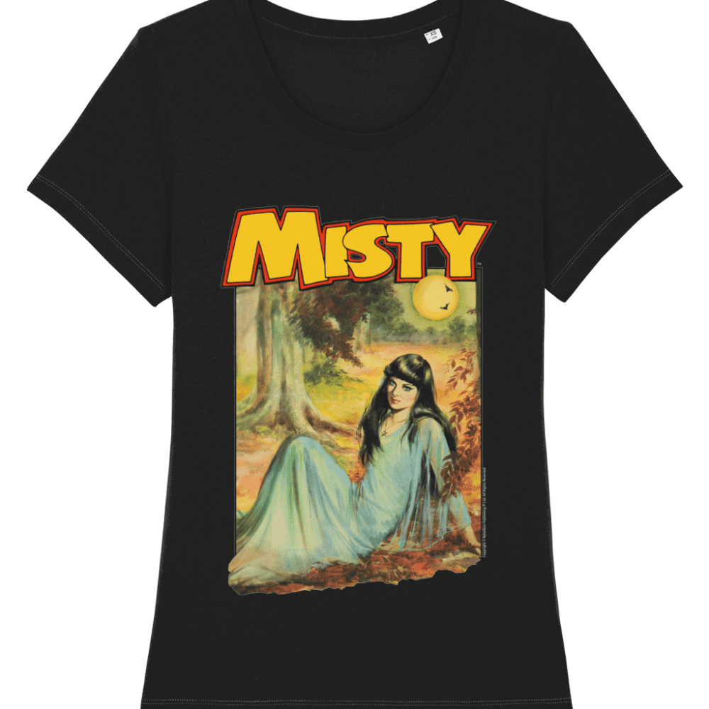 Misty Comic Horror Spooky IPC Fleetway Girls Magazine Vintage Retro T-Shirt Black