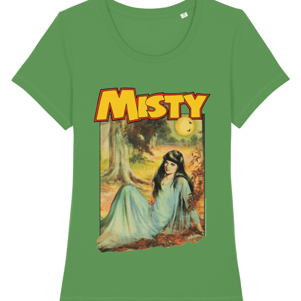 Misty Comic Horror Spooky IPC Fleetway Girls Magazine Vintage Retro T-Shirt Fresh Green