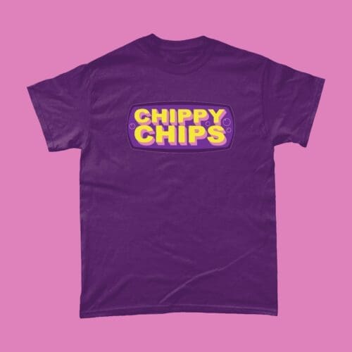 Harry Hill TV Burp Chippy Chips British TV Comedy Catchphrase T-Shirt Purple