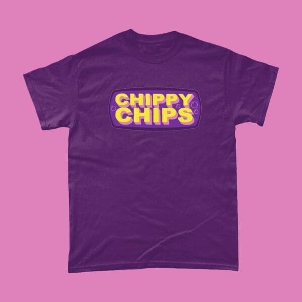 Harry Hill TV Burp Chippy Chips British TV Comedy Catchphrase T-Shirt Purple