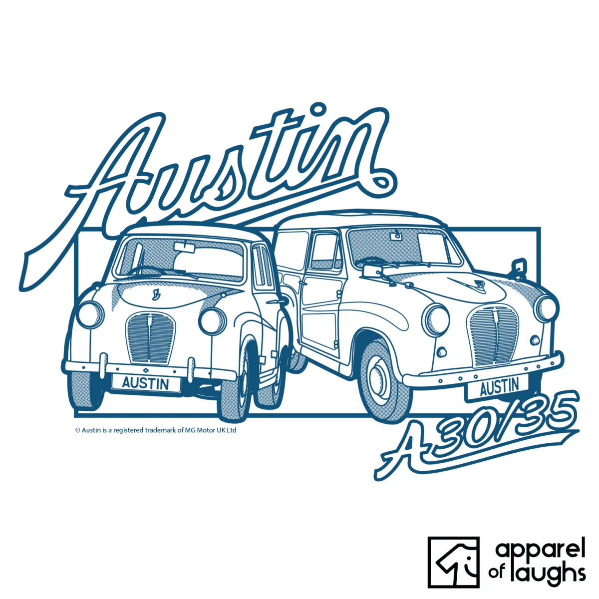 Austin A30 A35 Van Car Brand Vintage Retro British Motoring Heritage T-Shirt Design White