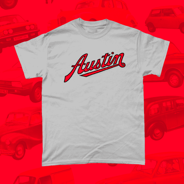 Austin Car Brand Vintage Retro British Automotive Logo T-Shirt Sports Grey