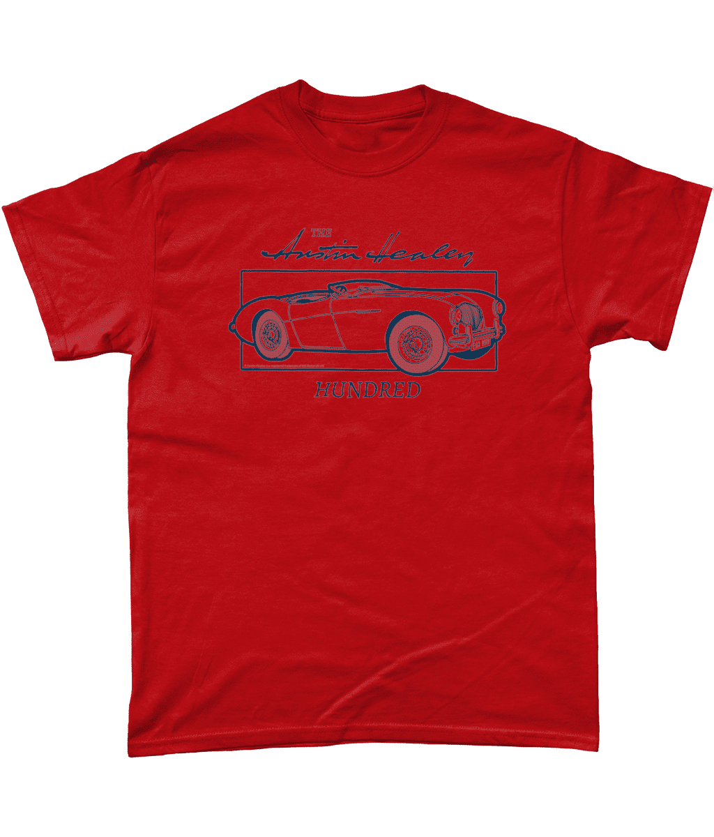 Austin Healey 100 Car Brand Vintage Retro British Leyland Motoring Automotive T-Shirt Red