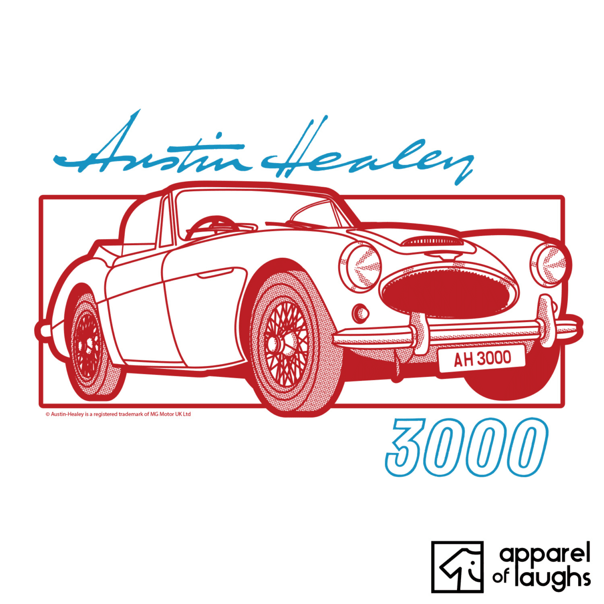 Austin Healey 3000 Car Brand Vintage Retro British Leyland Motoring Automotive T-Shirt Design White