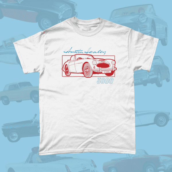 Austin Healey 3000 Car Brand Vintage Retro British Leyland Motoring Automotive T-Shirt White