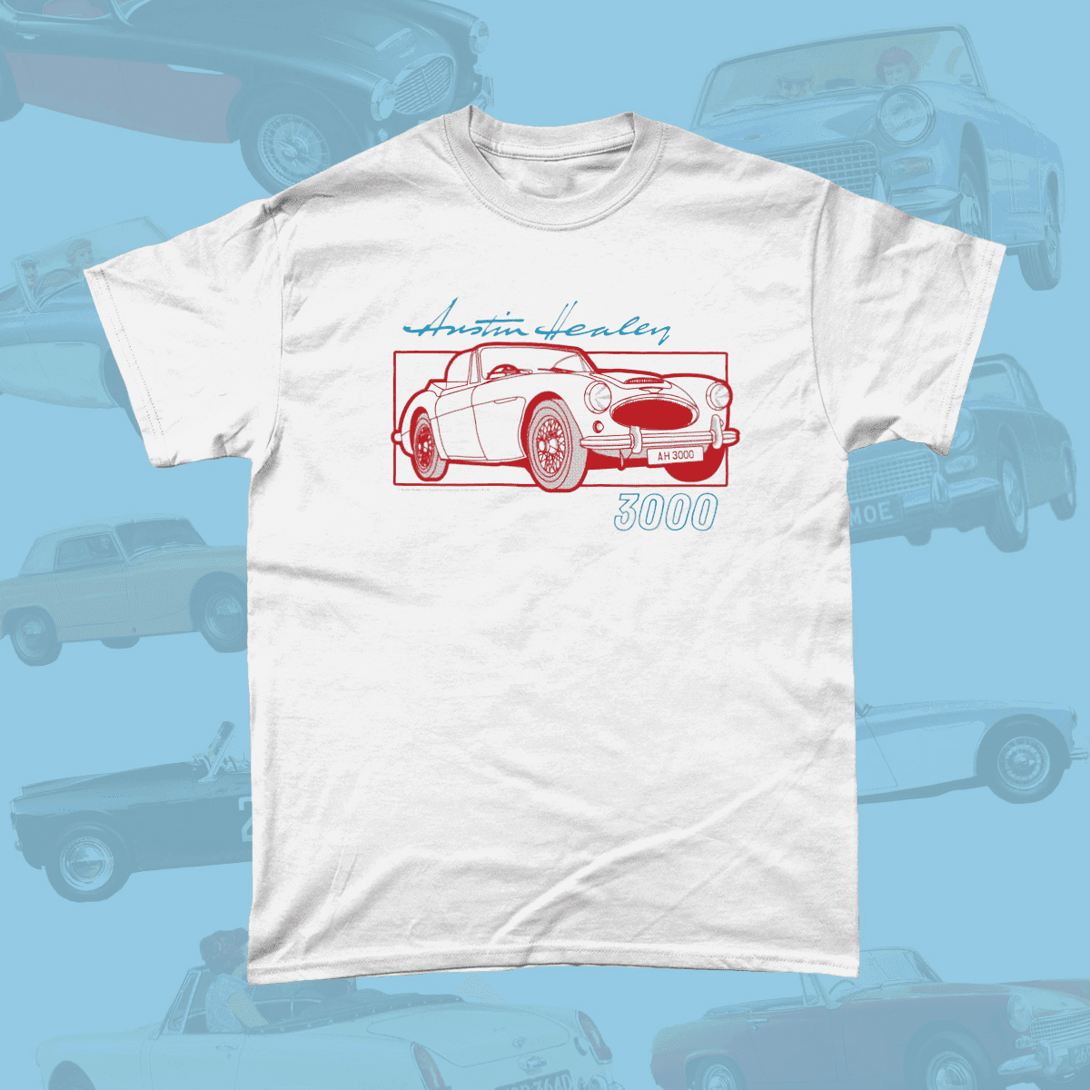 Austin Healey 3000 Car Brand Vintage Retro British Leyland Motoring Automotive T-Shirt White