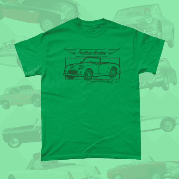 Austin Healey Sprite Car Brand Vintage Retro British Leyland Motoring Automotive T-Shirt Irish Green