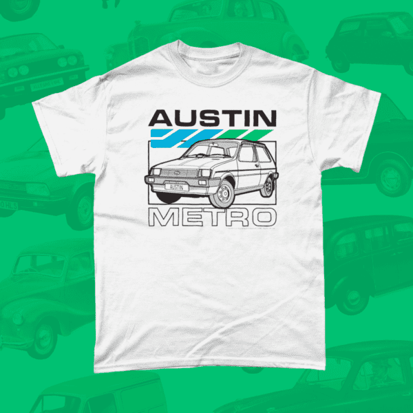 Austin Metro Car Brand Vintage Retro British Leyland Motoring Heritage T-Shirt White