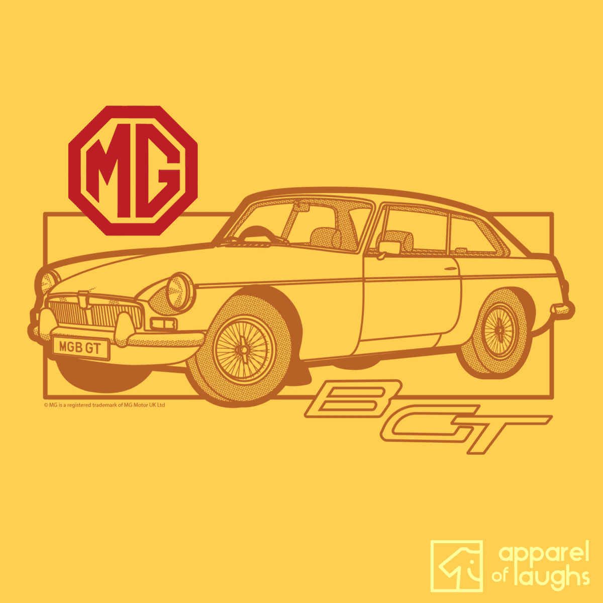 MG MGB GT Car Brand Vintage Retro British Leyland Motoring Automotive T-Shirt Design Daisy