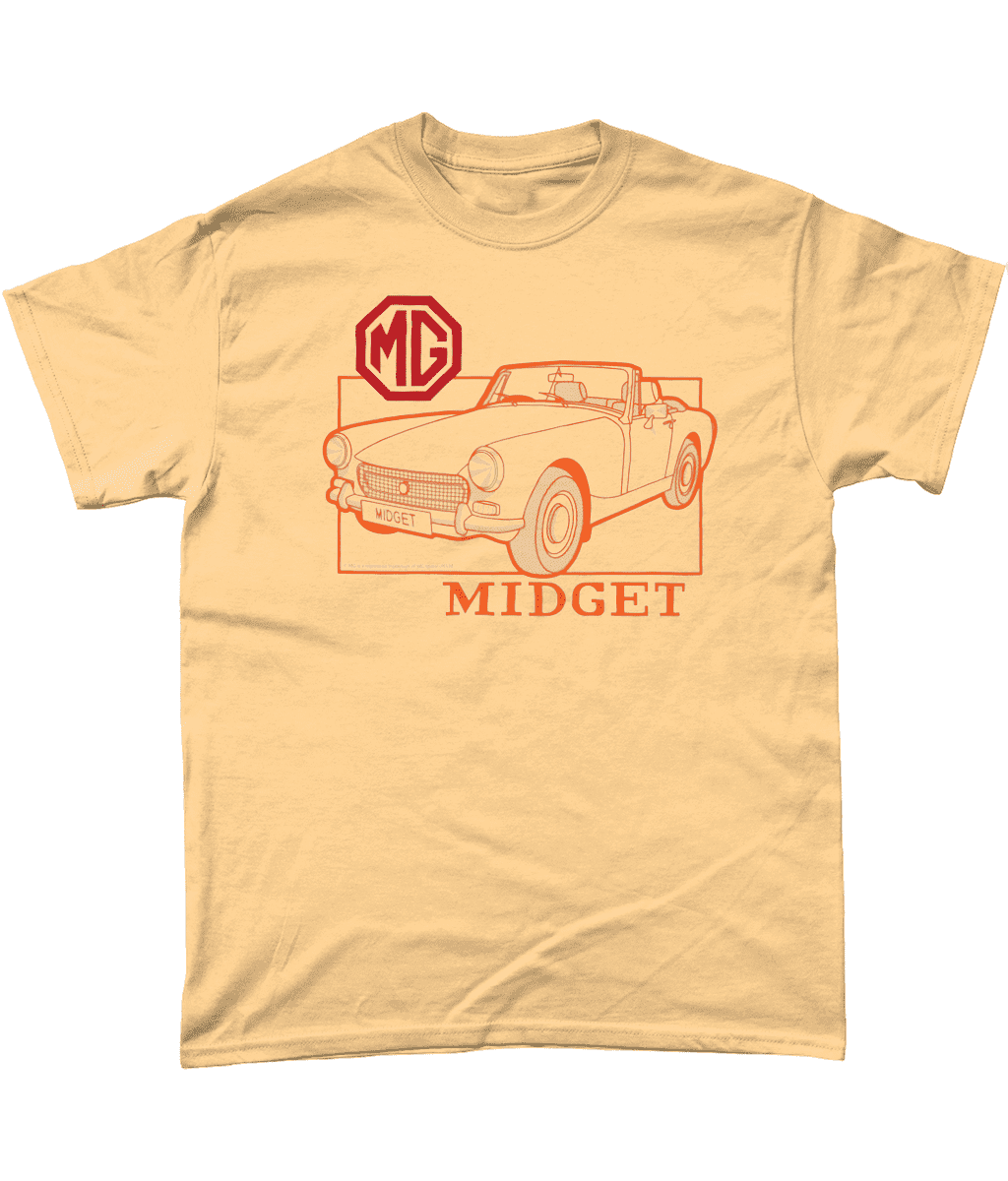 MG Midget Car Brand Vintage Retro British Leyland Motoring Automotive T-Shirt Yellow Haze