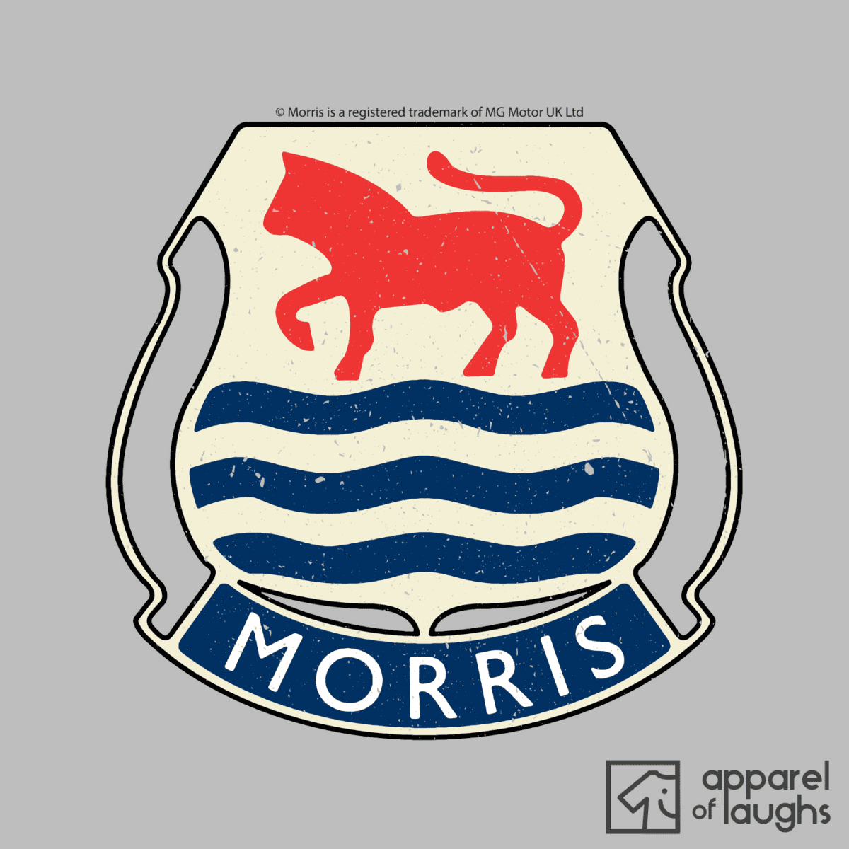 Morris Car Brand Vintage Retro Logo British Leyland Motoring Heritage T-Shirt Design Sports Grey