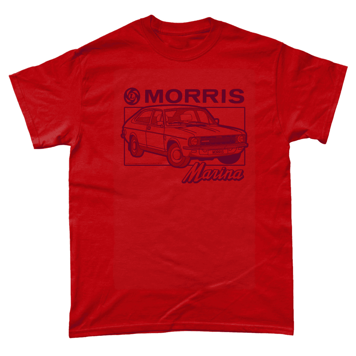 Morris Marina Car Brand Vintage Retro Logo British Leyland Motoring Heritage T-Shirt Red