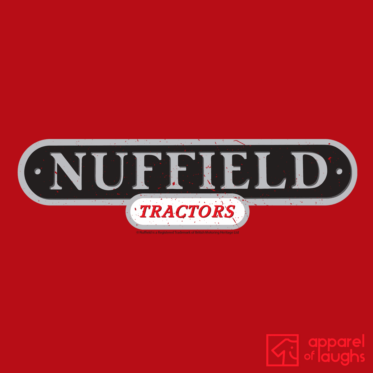 Nuffield Tractors Logo Brand Vintage Retro British Leyland Motoring Automotive T-Shirt Design Red
