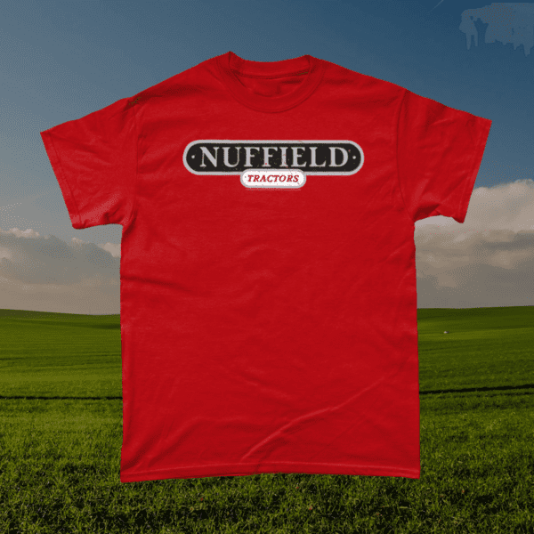 Nuffield Tractors Logo Brand Vintage Retro British Leyland Motoring Automotive T-Shirt Red