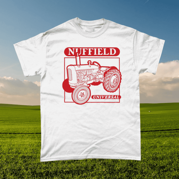 Nuffield Tractors Universal Brand Vintage Retro British Leyland Motoring Automotive T-Shirt White