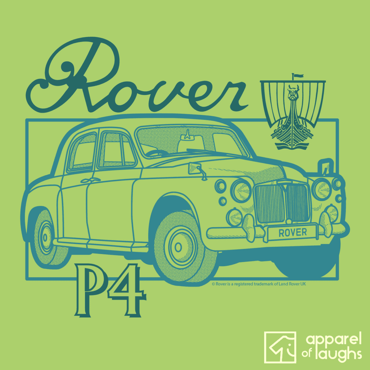 Rover P4 Car Brand Vintage Retro British Leyland Motoring Automotive T-Shirt Design Kiwi