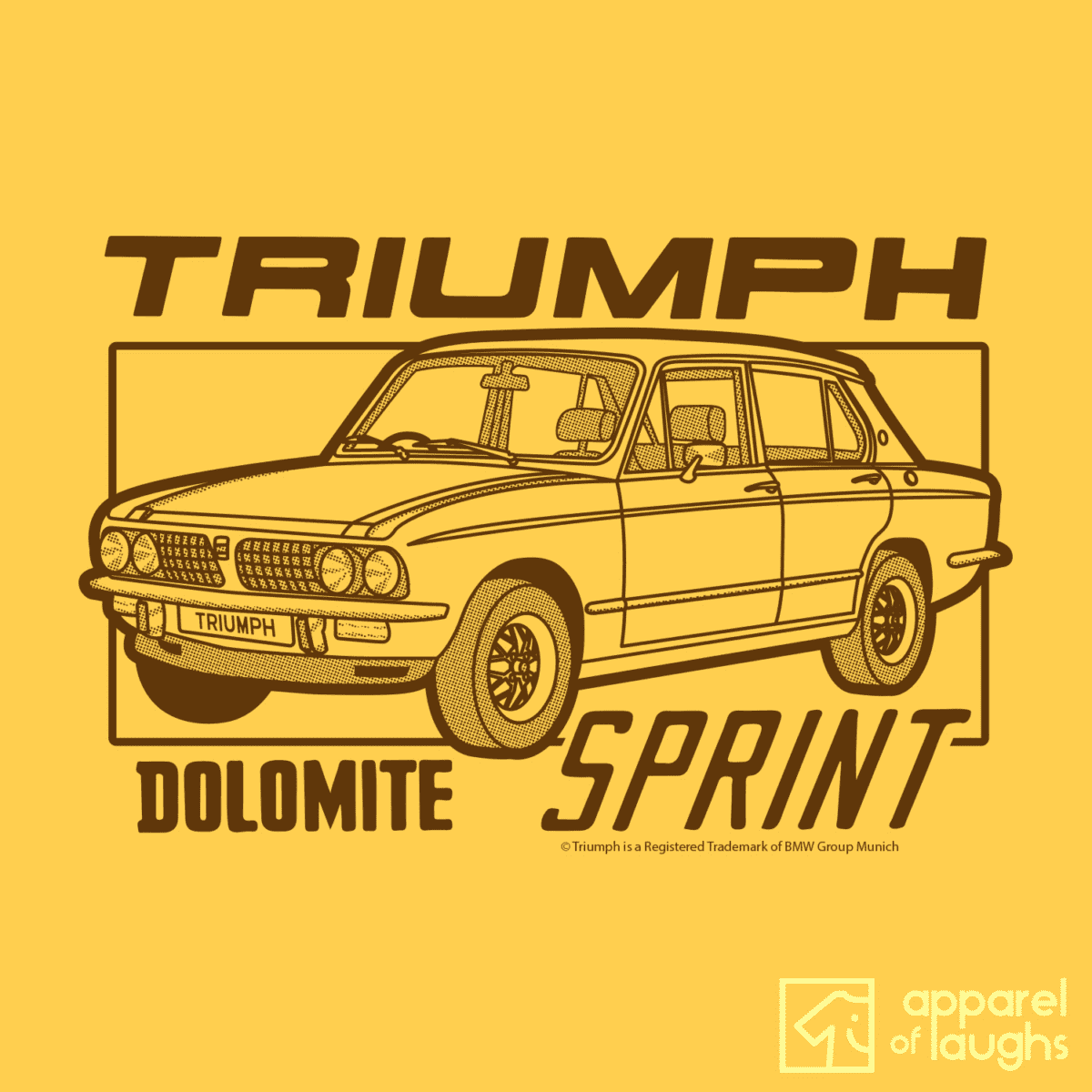 Triumph Dolomite Sprint Car Brand Vintage Retro British Leyland Motoring Automotive T-Shirt Design Daisy