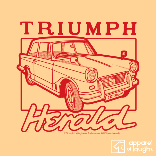 Triumph Herald Car Brand Vintage Retro British Leyland Motoring Automotive T-Shirt Design Yellow Haze