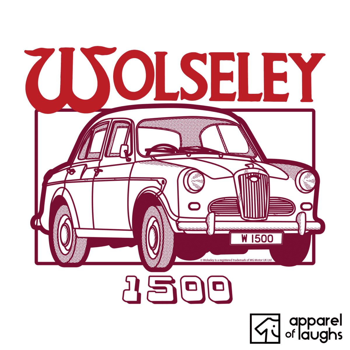 Wolseley 1500 Car Brand Vintage Retro British Leyland Motoring Automotive T-Shirt Design White