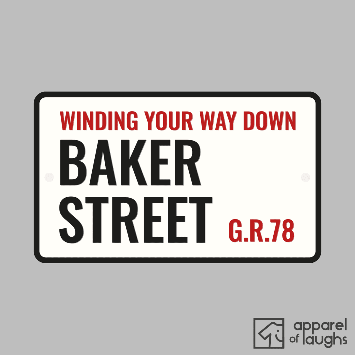 Baker Street Gerry Rafferty Lyrics 1970s British Music T-Shirt Design Sports Grey