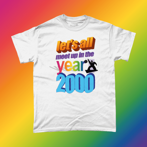 Disco 2000 Pulp Lyrics Let's All Meet Up in the Year 2000 Word Art 2000s British Pop Music T-Shirt Design White