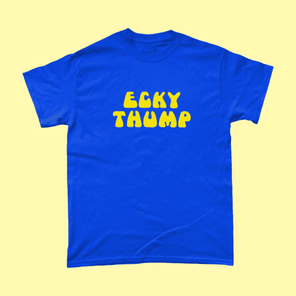 The Goodies British TV Comedy Ecky Thump Catchphrase T-Shirt Royal Blue