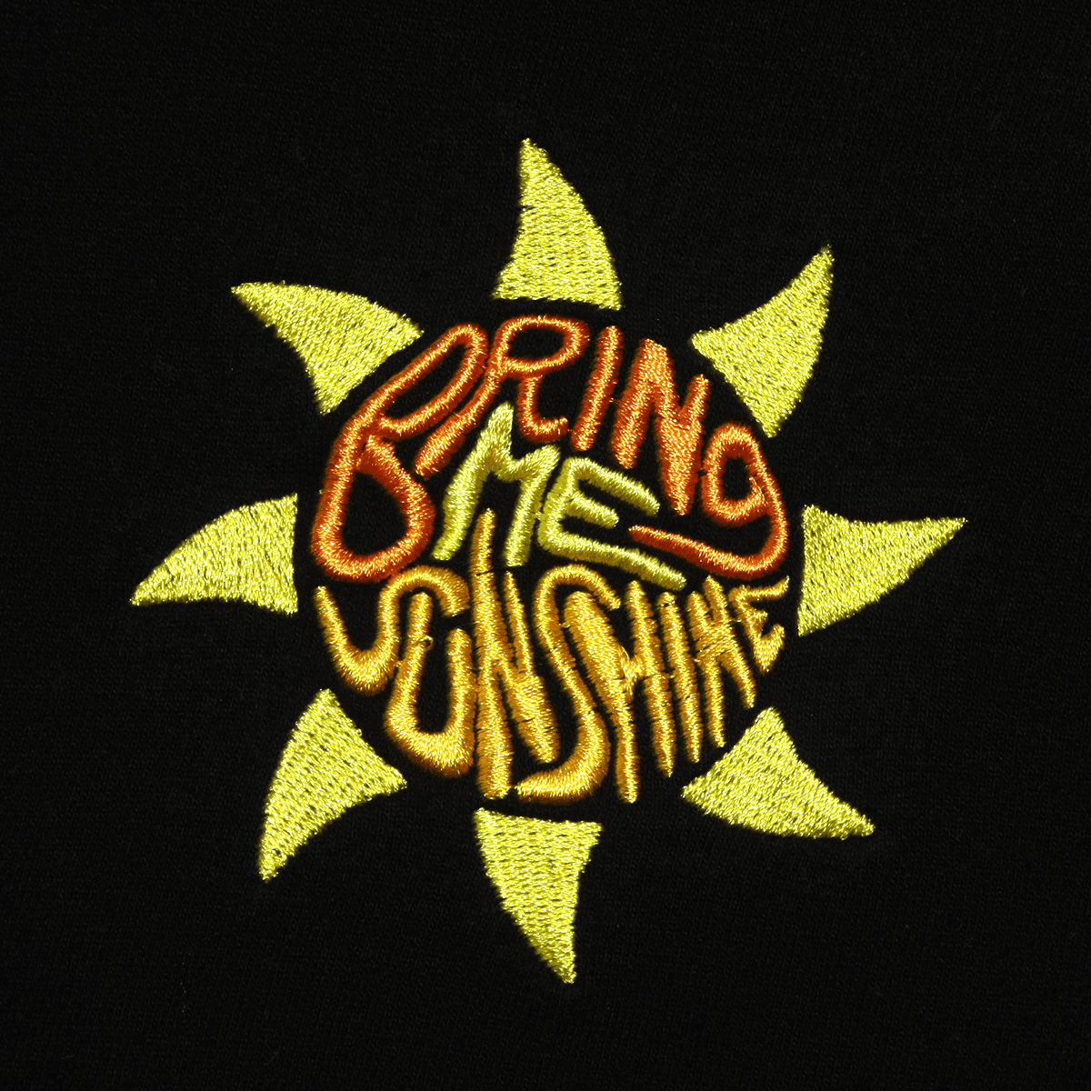 Bring Me Sunshine Morcambe and Wise British Comedy Summertime Beach Summer BST Embroidery Embroidered Sweatshirt Jumper Black Design