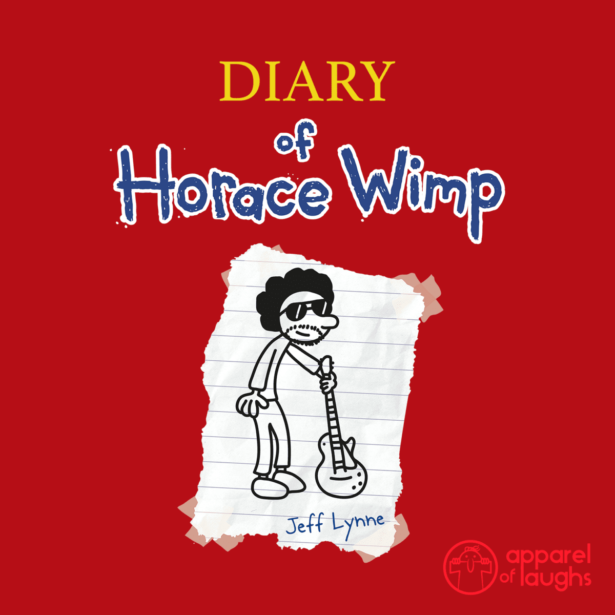 Diary of Horace Wimp Wimpy Kid ELO Electric Light Orchestra Jeff Lynne British Culture Characters Comedy Books Literary T-Shirt Design Red