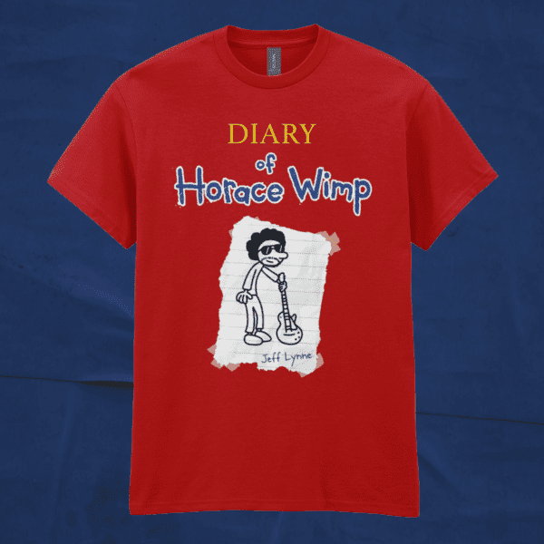 Diary of Horace Wimp Wimpy Kid ELO Electric Light Orchestra Jeff Lynne British Culture Characters Comedy Books Literary T-Shirt Red