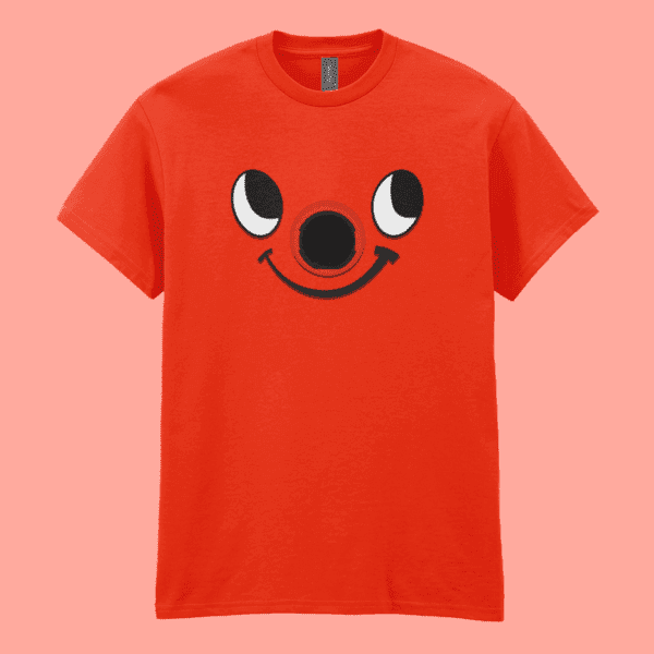 Henry Hoover Vacuum Famous Face British UK Humour T-Shirt Orange