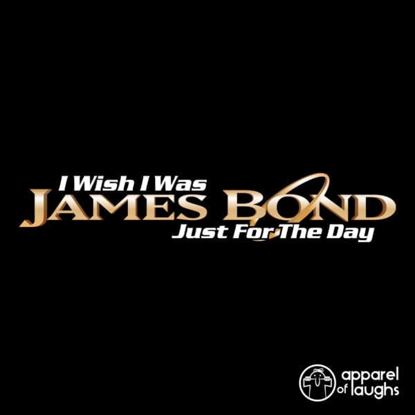 I Wish I was James Bond Scouting for Girls Goldeneye British music band film t-shirt Apparel of Laughs design black