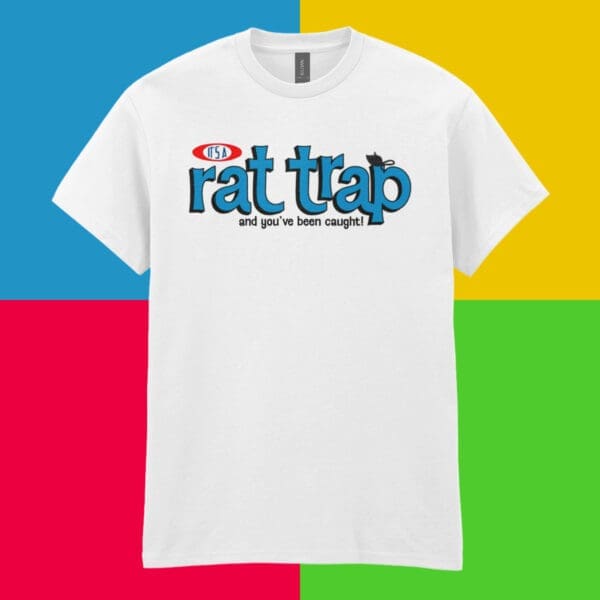 Rat Trap Boomtown Rats Band Tee Mouse Trap Board Game 1970s British music TOTP T-Shirt Apparel of Laughs White