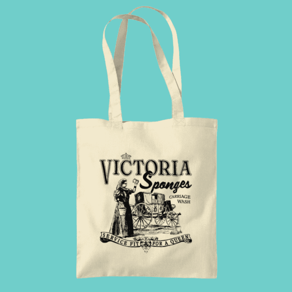 Queen Victoria Sponge Retro Advert British Royalty Tote Bag Natural