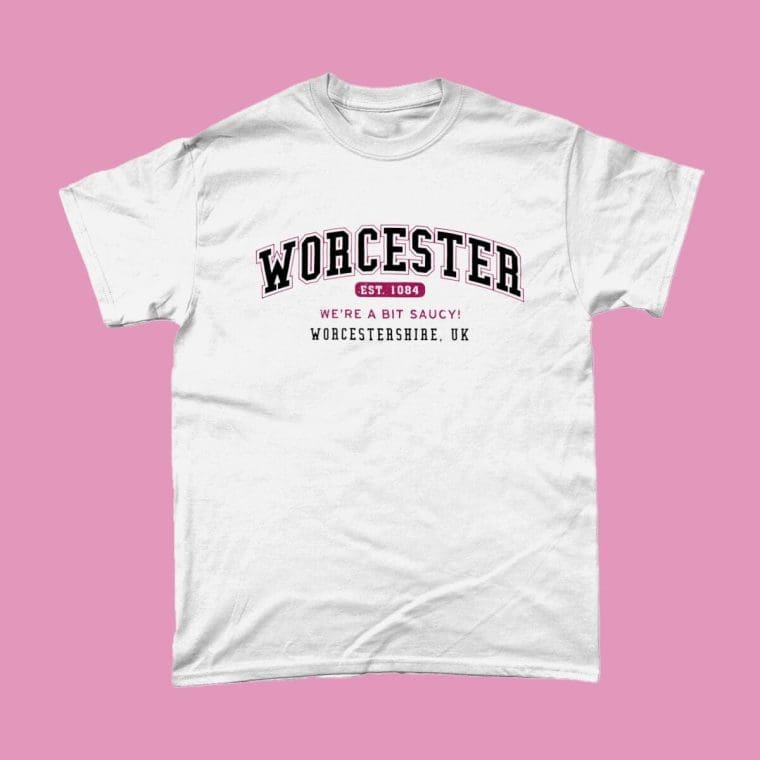 Worcester City Men's T-Shirt Women's Fashion British Places White copy